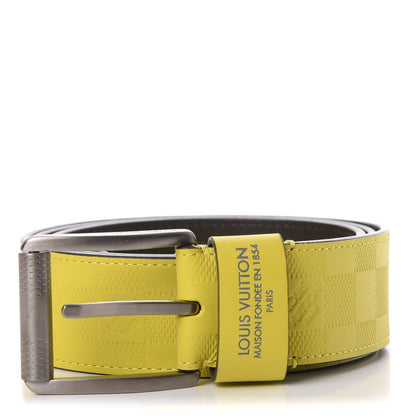 Louis Vuitton Damier Infini 40mm Belt 100 40 Vert Acide 1 of 9