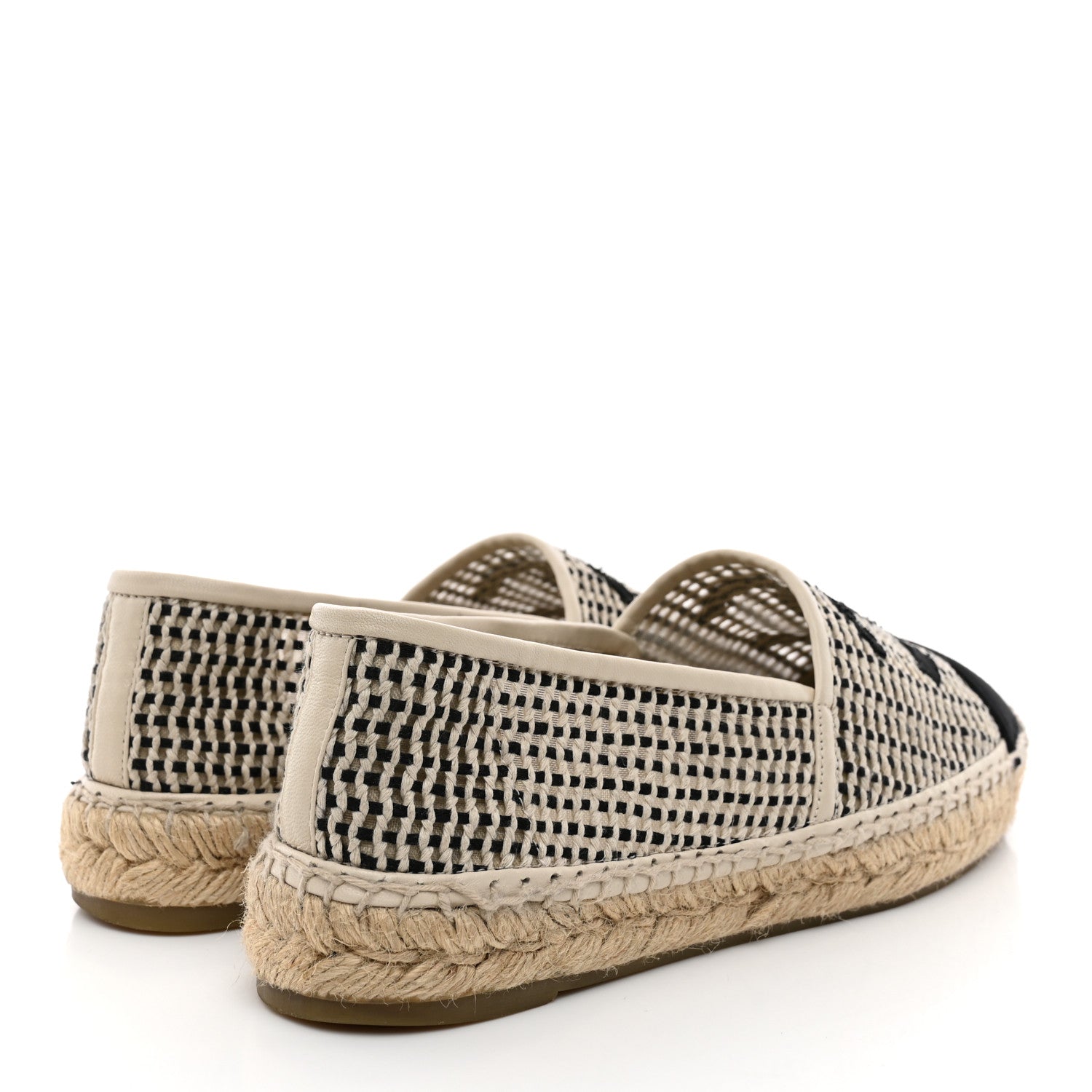 Chanel Mesh Grosgrain CC Espadrilles 40 Beige Black 5 of 8