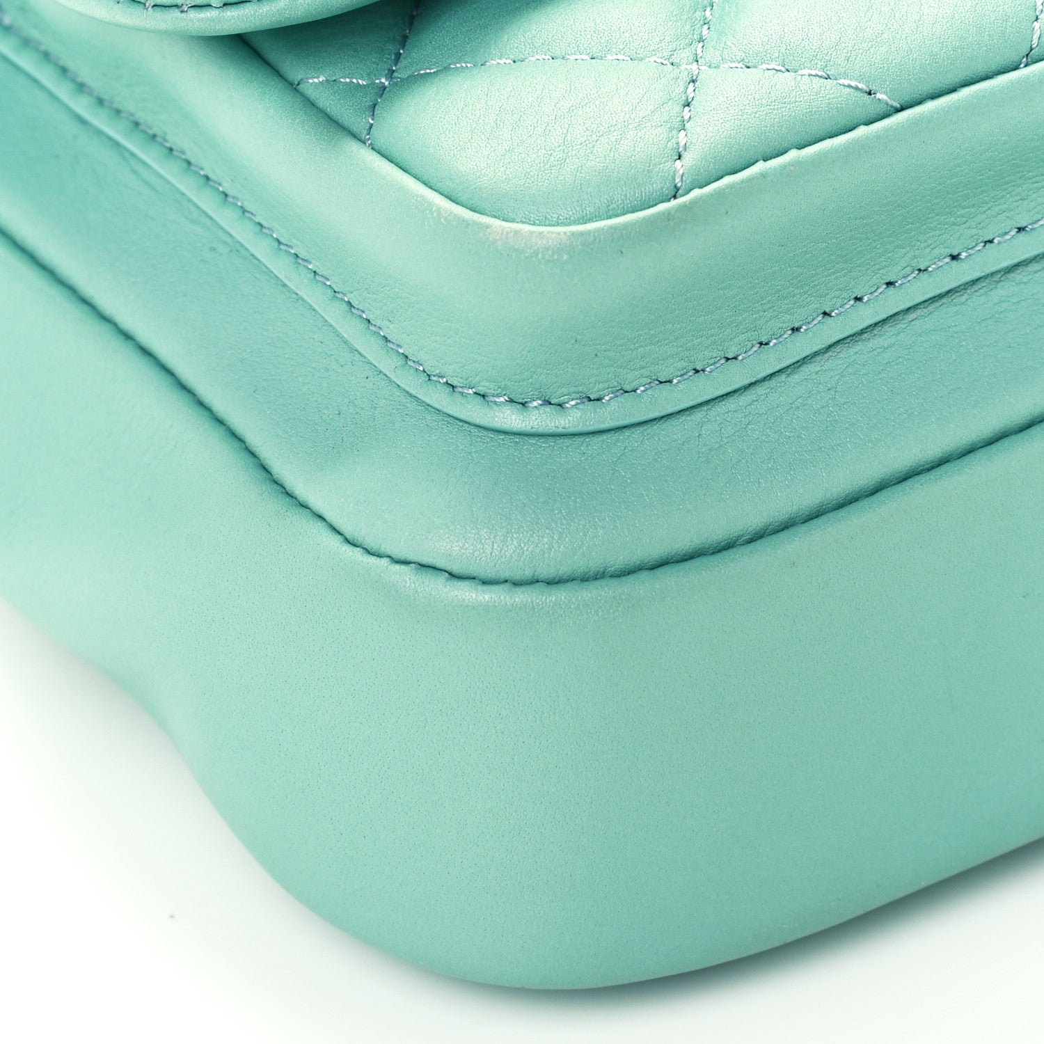 Chanel Calfskin Quilted Top Handle Flap Light Blue 10 of 11