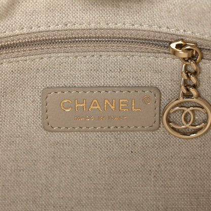 Chanel Mixed Fibers Medium Deauville Tote Beige Black 7 of 10