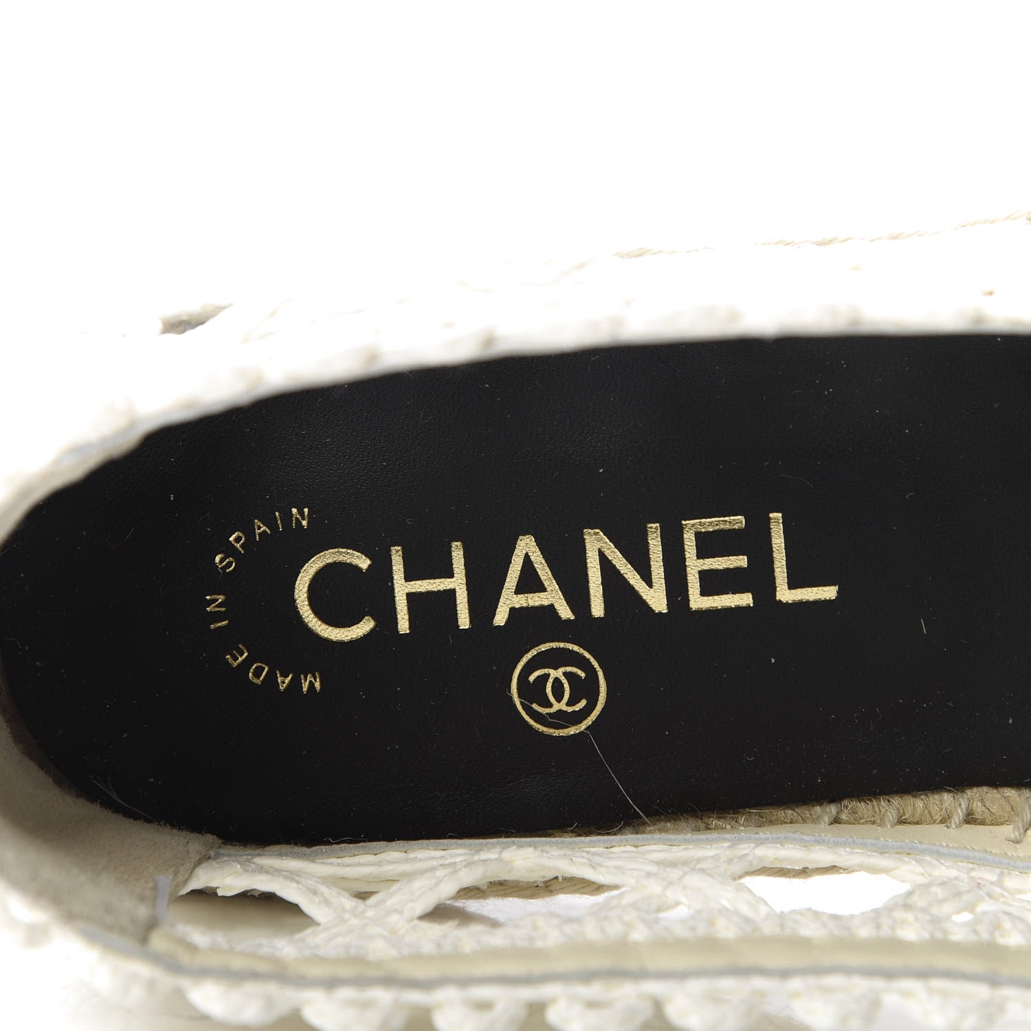 Chanel Woven Fabric Grosgrain CC Espadrilles 41 White Black 7 of 11