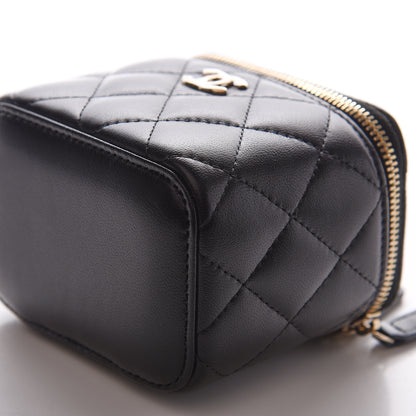 Chanel Lambskin Quilted Trendy Mini Vanity Case With Chain Black 8 of 9
