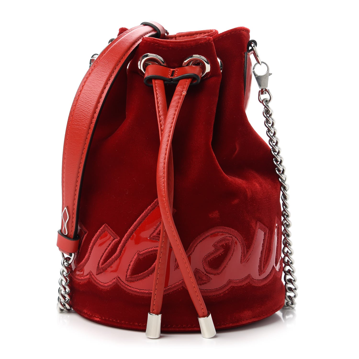 Christian Louboutin Patent Velvet Marie Jane Bucket Loubi 1 of 10