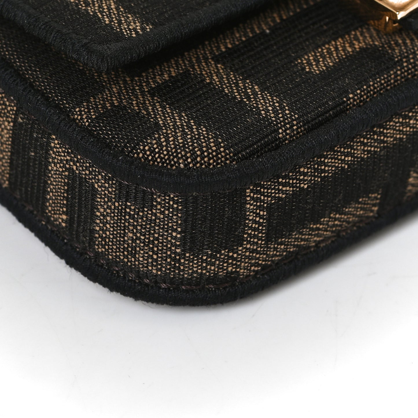 Fabric Jacquard FF 1974 Nano Baguette Charm Tobacco Moro Black