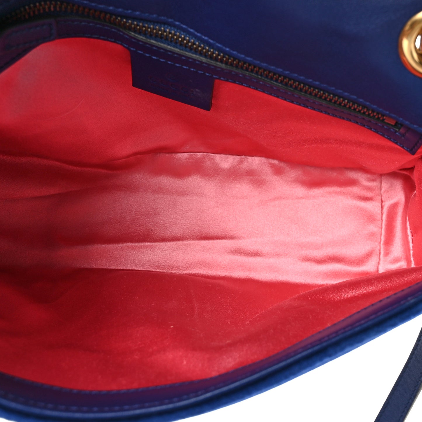 Velvet Matelasse Small GG Marmont Shoulder Bag Cobalt Blue