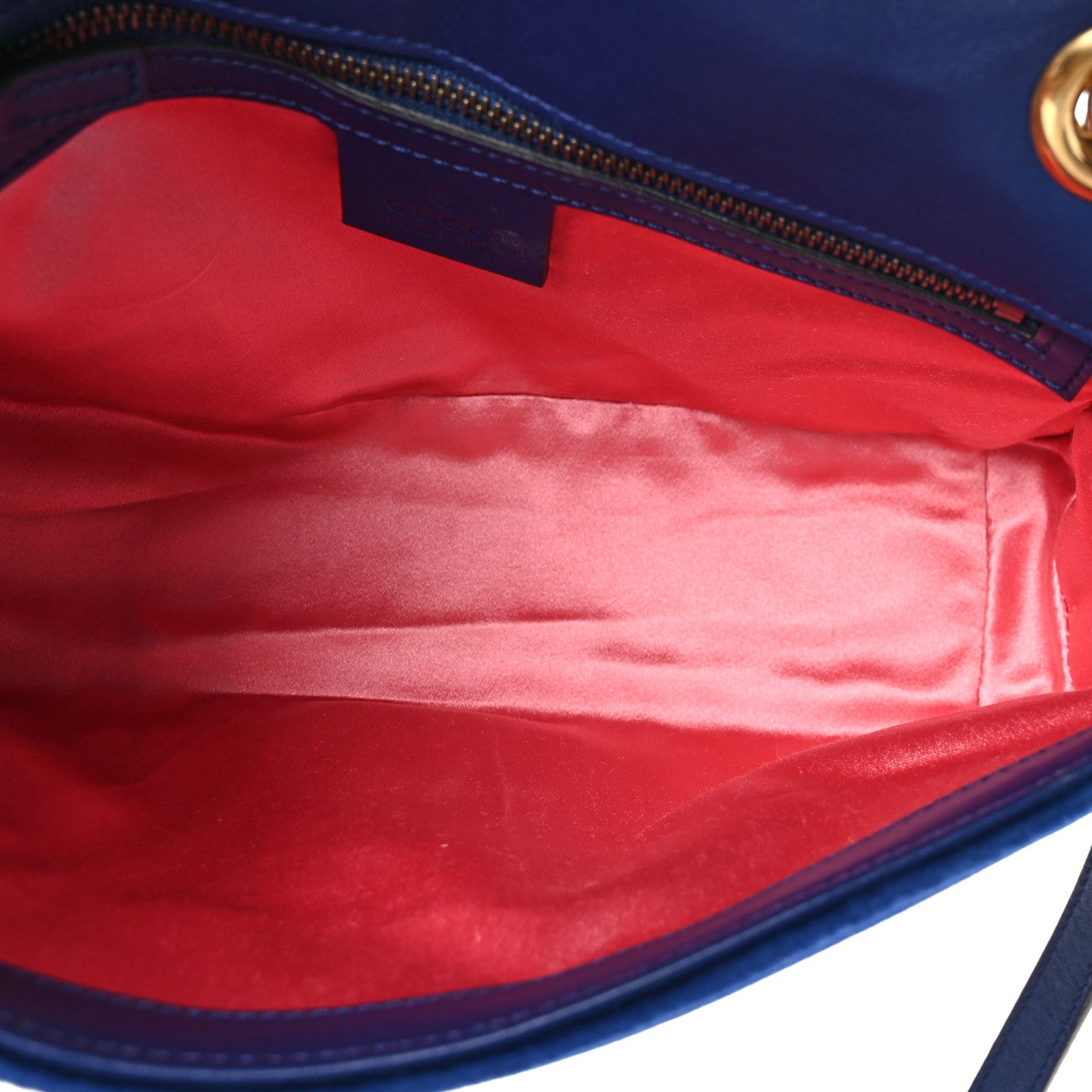 Gucci Velvet Matelasse Small GG Marmont Shoulder Bag Cobalt Blue 5 of 9