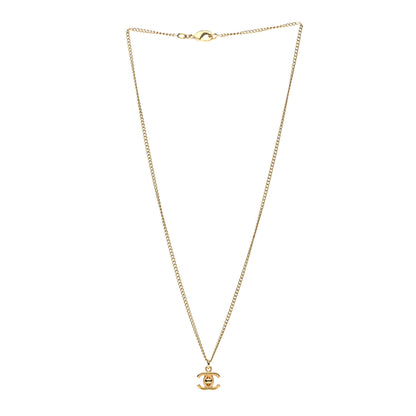 Chanel Chain Link CC Turn Lock Pendant Necklace Gold 3 of 5