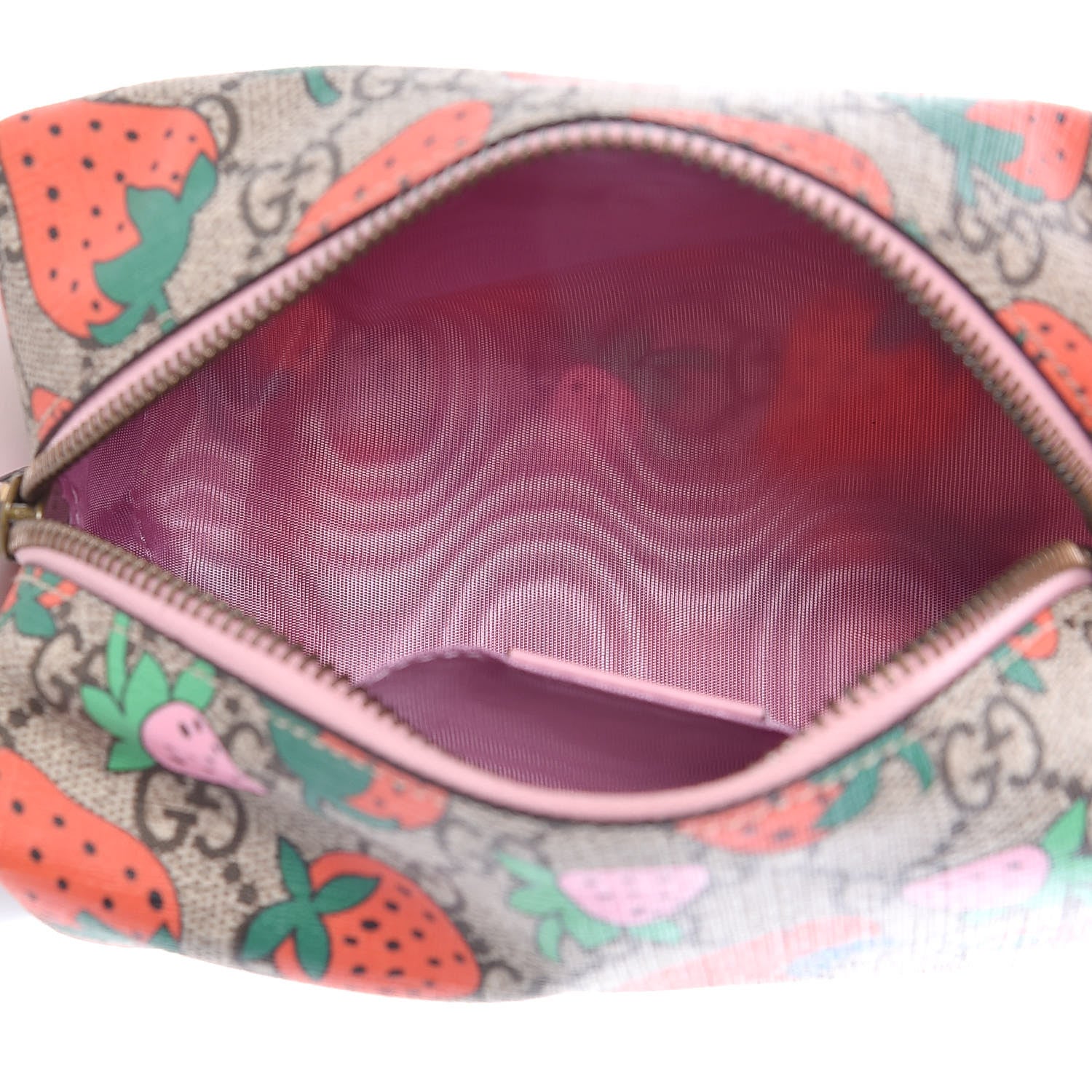 Gucci GG Supreme Monogram Strawberry Cosmetic Case 5 of 11