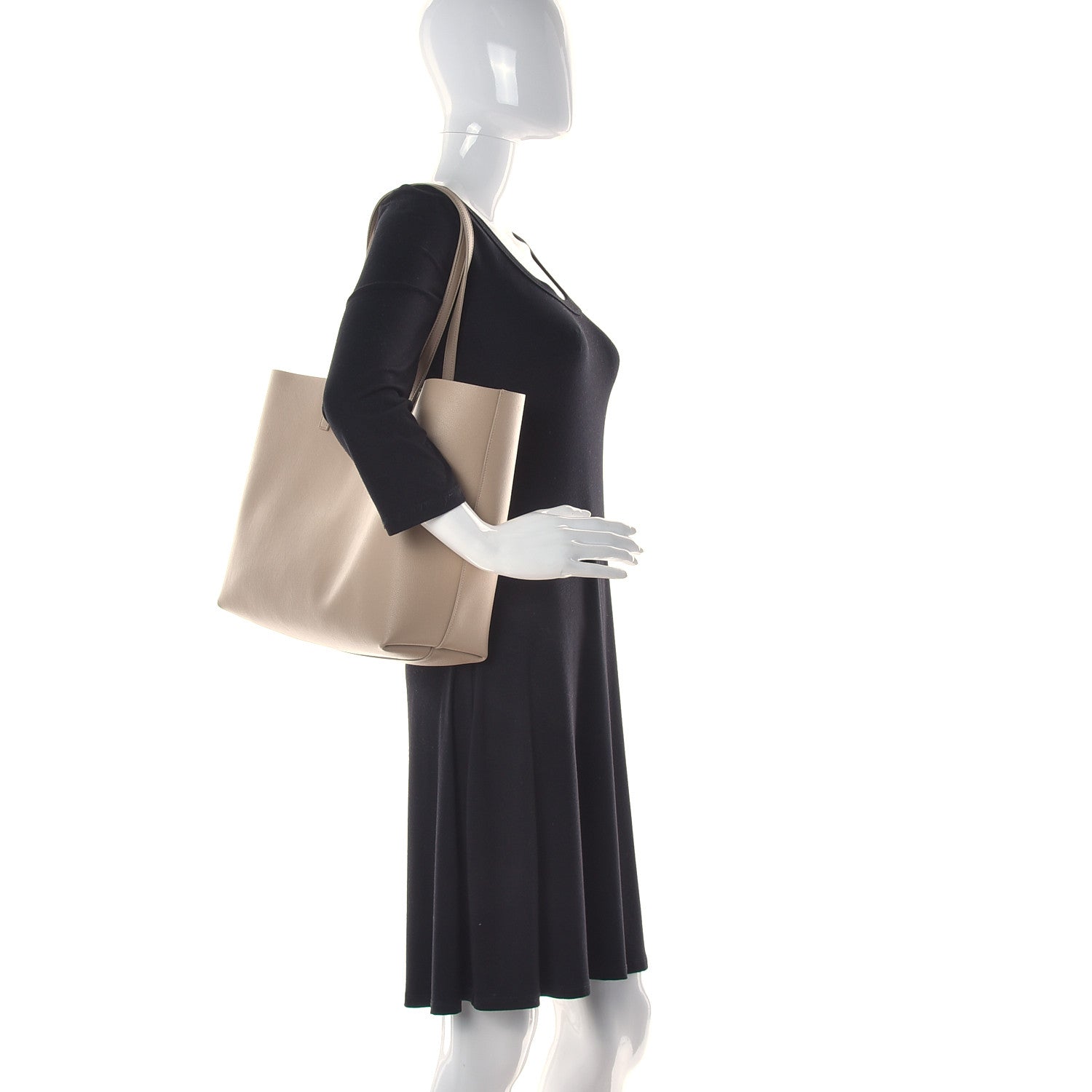 Saint Laurent Calfskin Large Shopping Tote Nude Powder 2 of 10