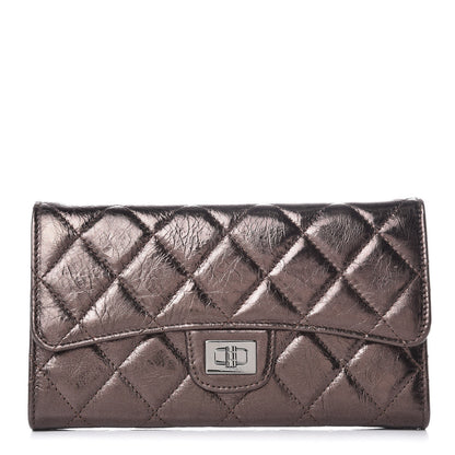 Chanel Metallic Aged Calfskin Quilted Reissue Long Flap Wallet Bronze 1 of 9