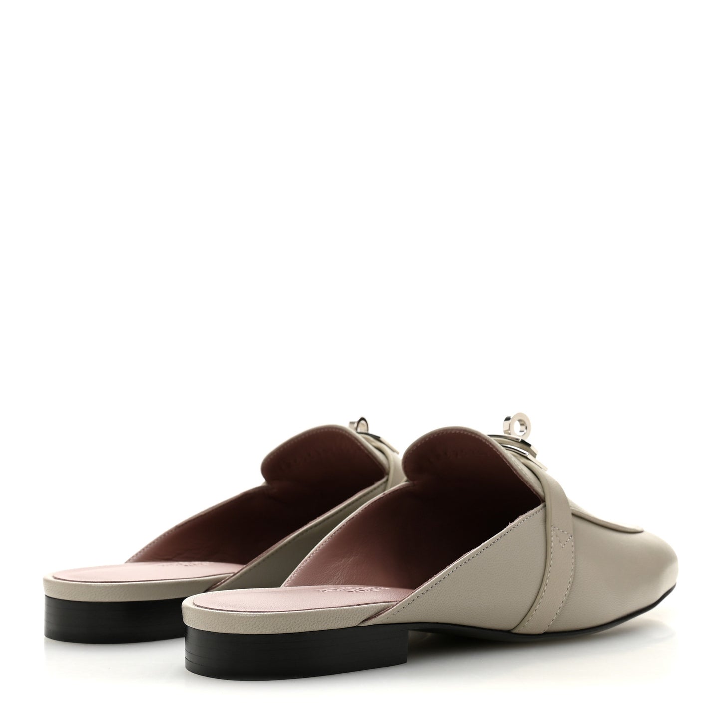 Calfskin Oz Mules 37 Beige Galet