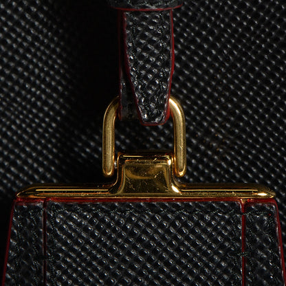 Prada Saffiano Cuir Small Double Bag Nero Black 15 of 17