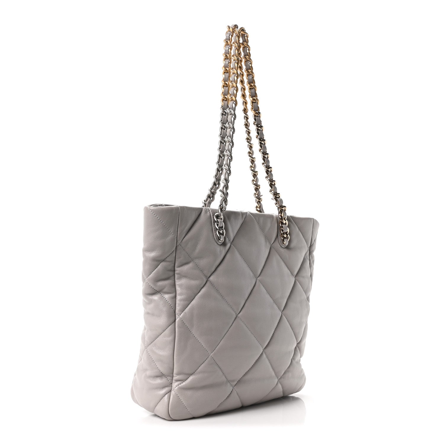 Chanel Lambskin Quilted Chanel 19 Shopping Bag Grey 3 of 10