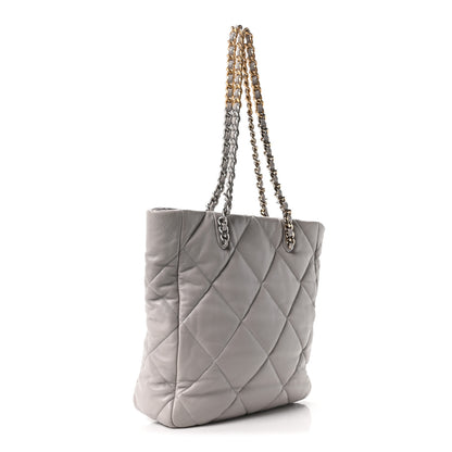 Chanel Lambskin Quilted Chanel 19 Shopping Bag Grey 3 of 10