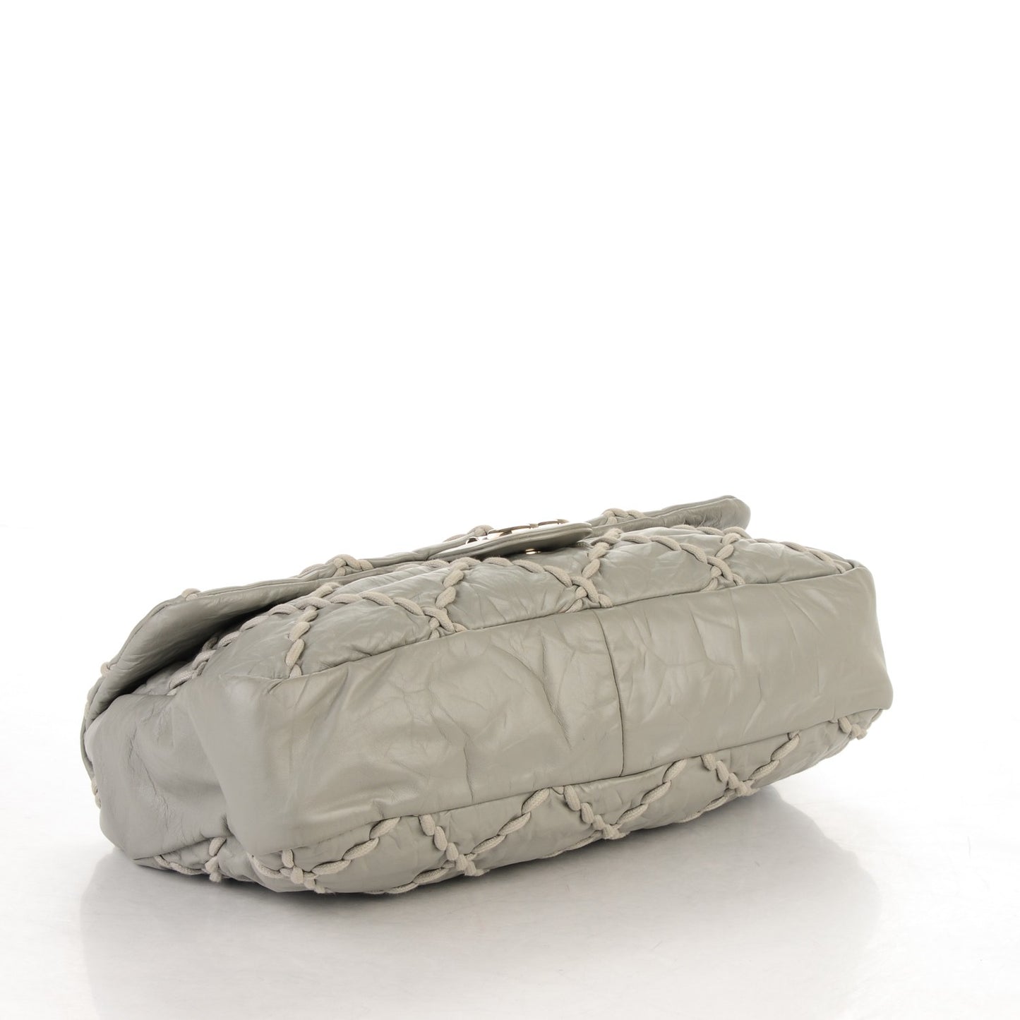 Calfskin Ultra Stitch Oversized Flap Grey