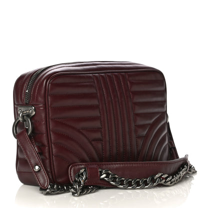 Prada Soft Calfskin Crystal Impunture Camera Bag Granato 3 of 13