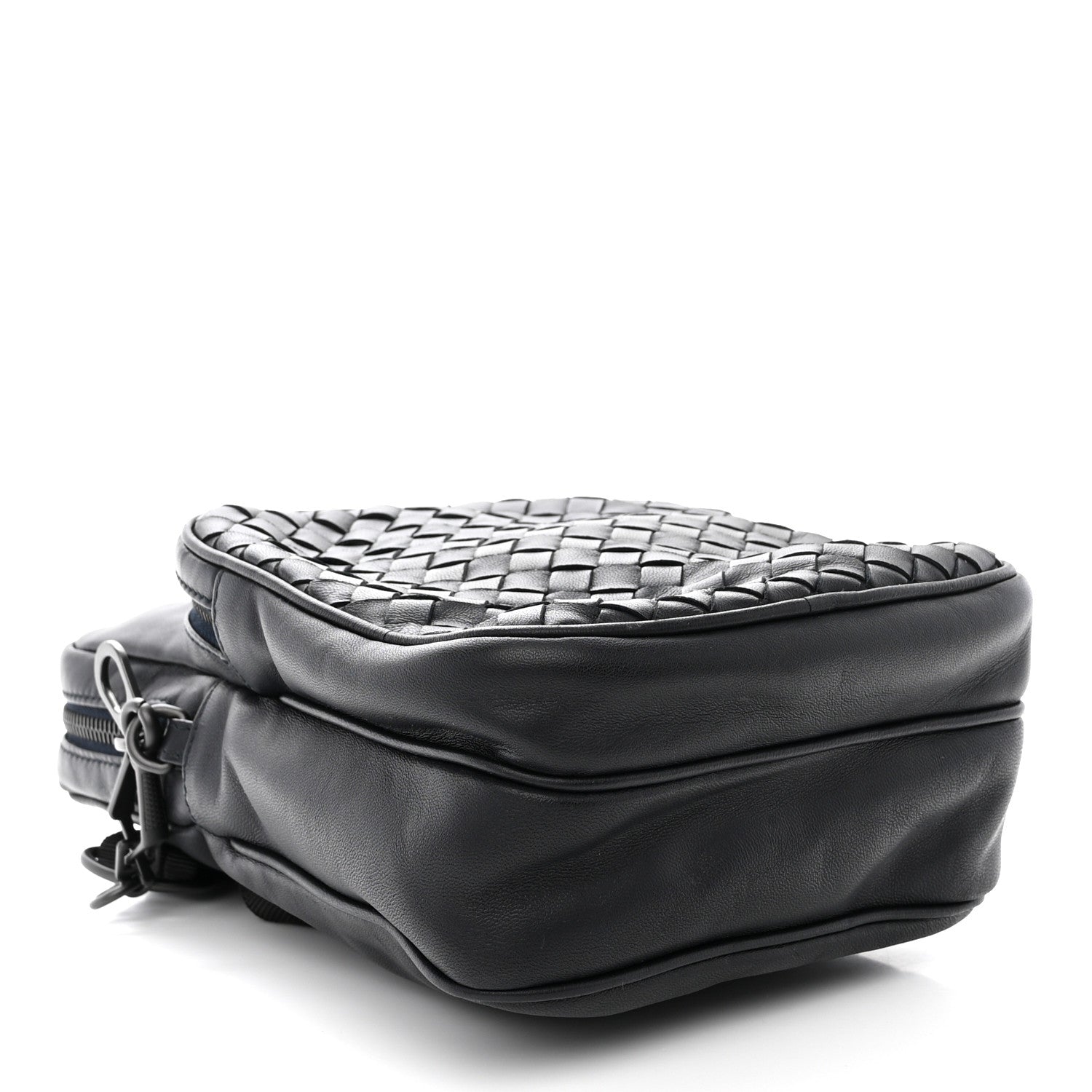 Bottega Veneta Nappa Intrecciato Crossbody Pouch Navy Black 4 of 10