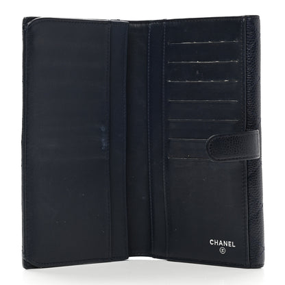 Chanel Caviar Quilted CC Long Double Wallet Navy 5 of 12