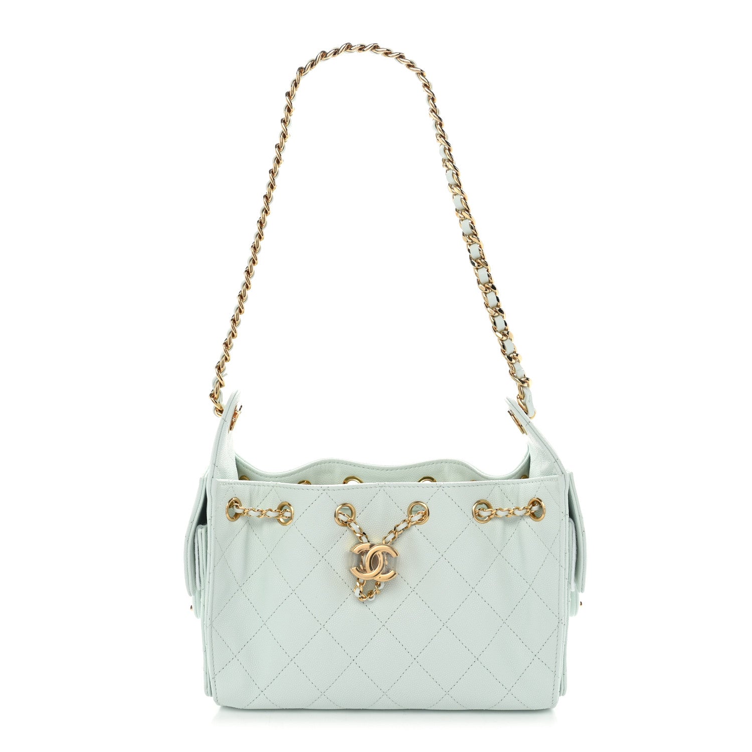 Chanel Caviar Quilted Mini Chanel 25 Handbag Light Green 1 of 11