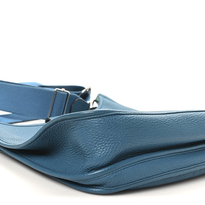 Hermes Taurillon Clemence Evelyne III GM Bleu Izmir 9 of 10