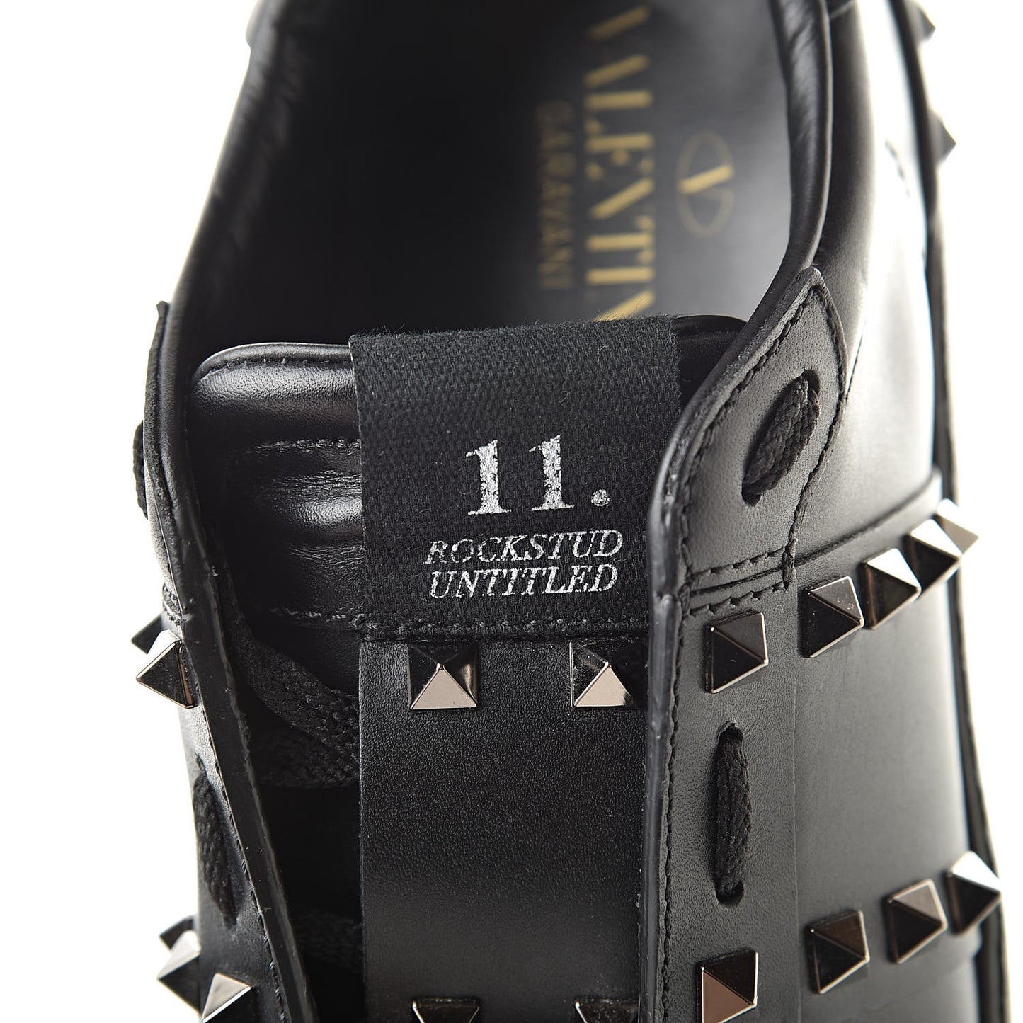 Calfskin Rockstud Untitled Open Sneakers 37 Black