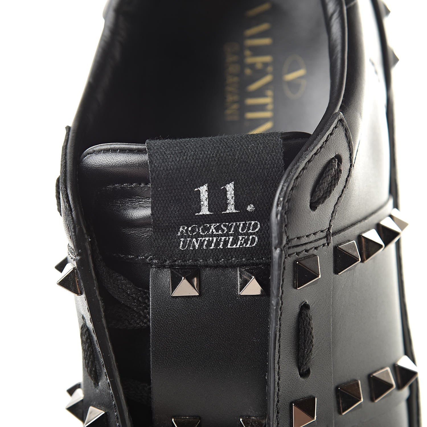 Valentino Garavani Calfskin Rockstud Untitled Open Sneakers 37 Black 8 of 8