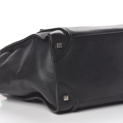 Celine Drummed Calfskin Mini Luggage Black 8 of 10