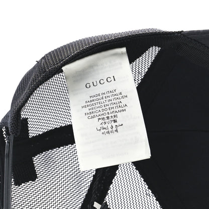 Gucci Nylon Light Mesh Dollar Calfskin GG Monogram Baseball Hat M Black 7 of 9
