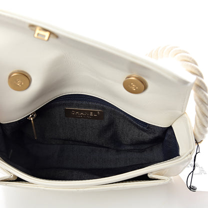 Chanel Crumpled Calfskin En Vogue Rope Flap White 4 of 9