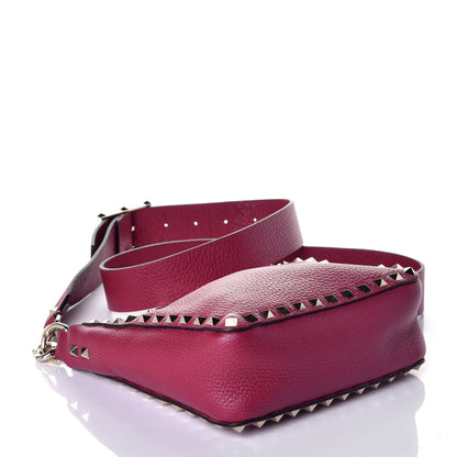 Valentino Garavani Pebbled Calfskin Mini Rockstud Flip-Lock Messenger Bag Raspberry 4 of 8