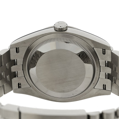 Rolex Stainless Steel 18K White Gold 36mm Oyster Perpetual Datejust Watch Bright Black 126234 4 of 4