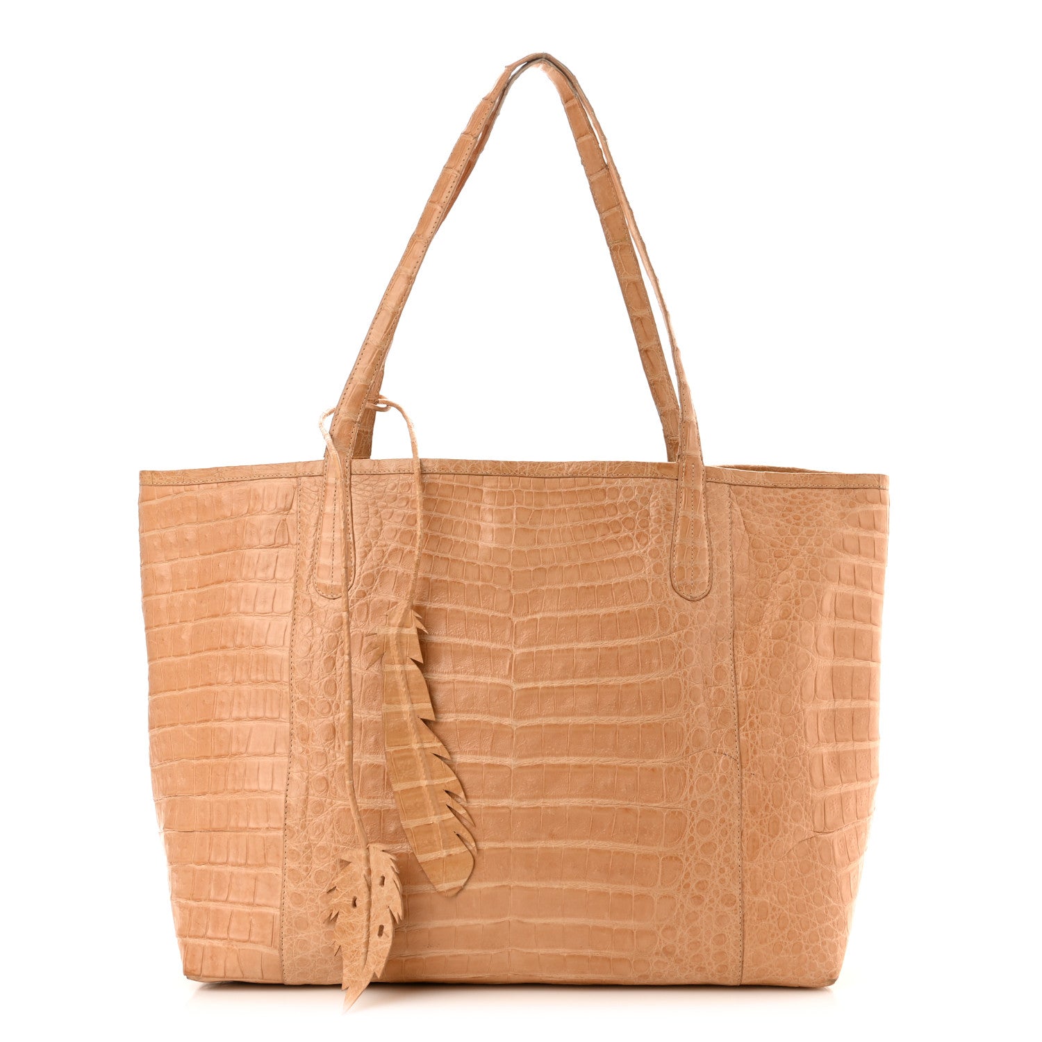 Nancy Gonzalez Crocodile Leaf Tote Beige 2 of 11