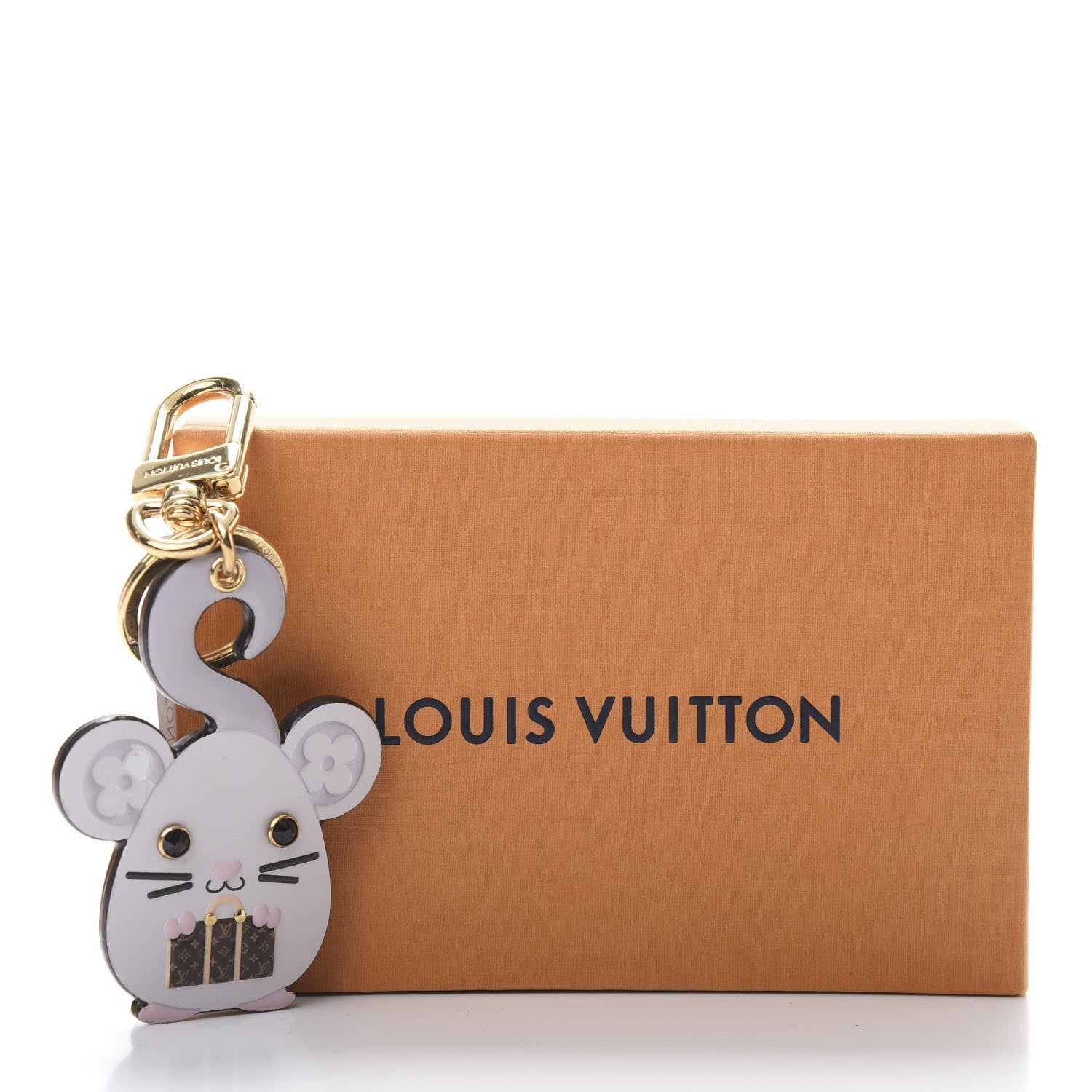 Louis Vuitton Calfskin Monogram Vuittonite Rat Bag Charm Key Holder 5 of 5