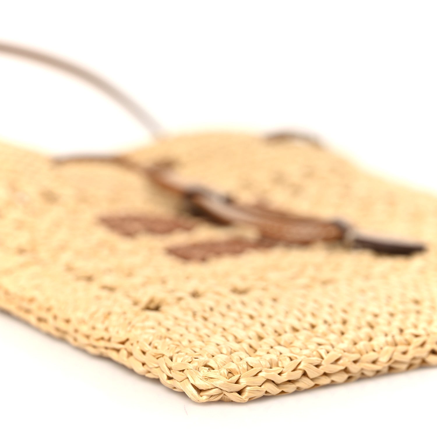 Miu Miu Raffia Crochet Drawstring Pouch Naturale Cognac 8 of 9