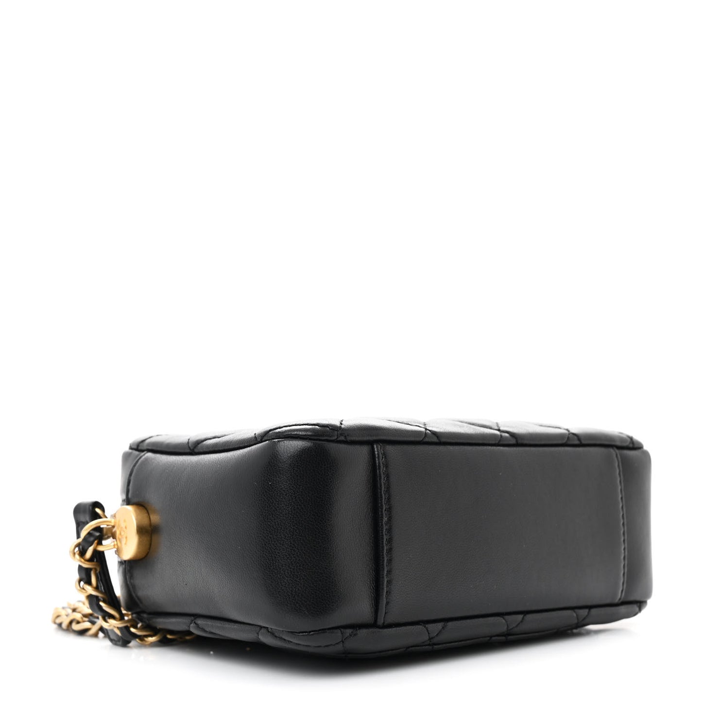 Lambskin Quilted CC Pearl Crush Camera Case Black