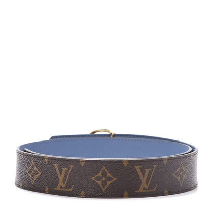 Louis Vuitton Calfskin Monogram 35mm LV Circle Reversible Belt 80 82 Denim Blue 2 of 6