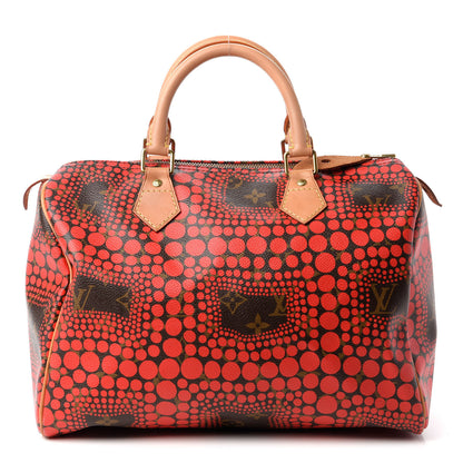 Louis Vuitton Monogram Kusama Town Speedy 30 Red 1 of 11