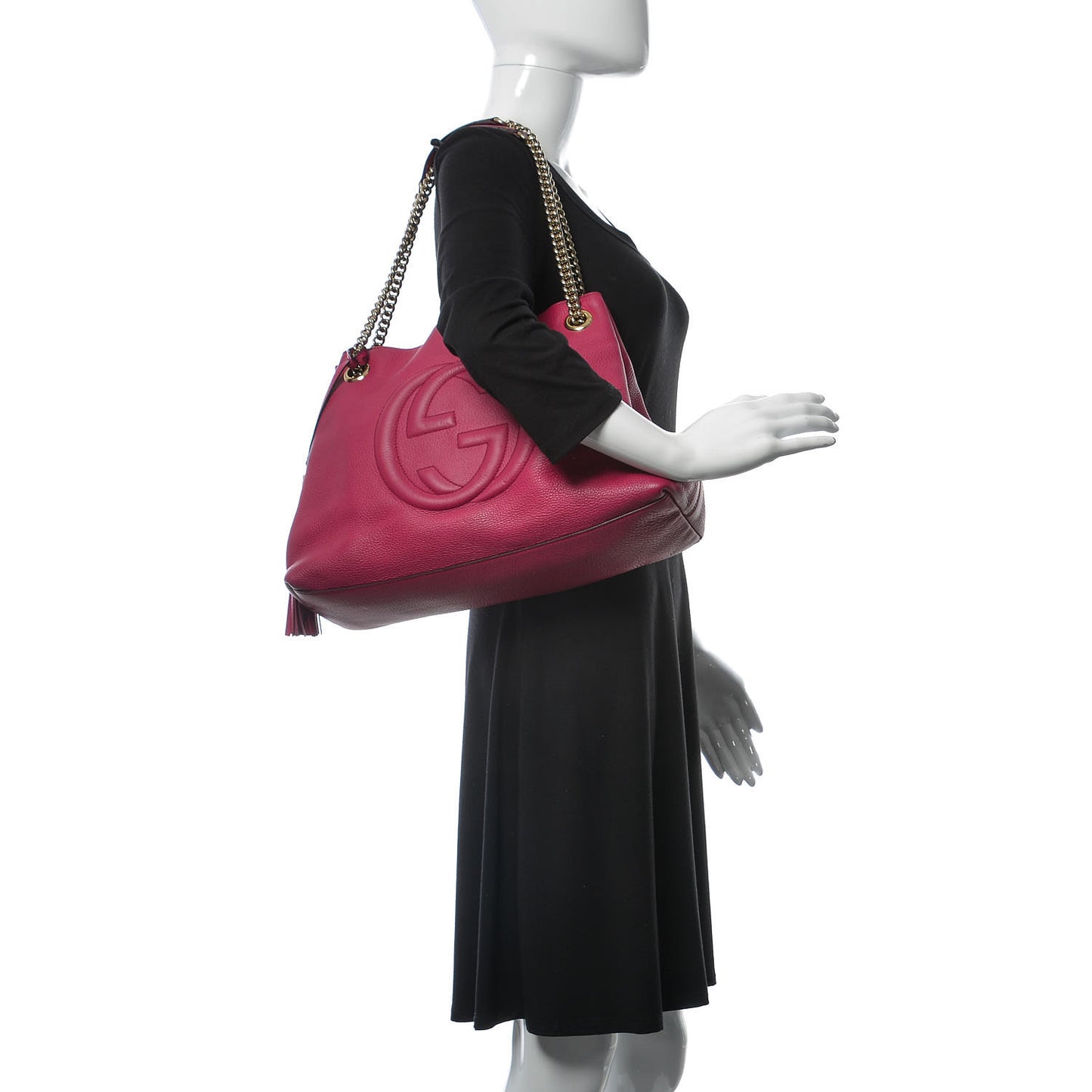 Cellarius Calfskin Medium Soho Chain Shoulder Bag Bright Bouganville