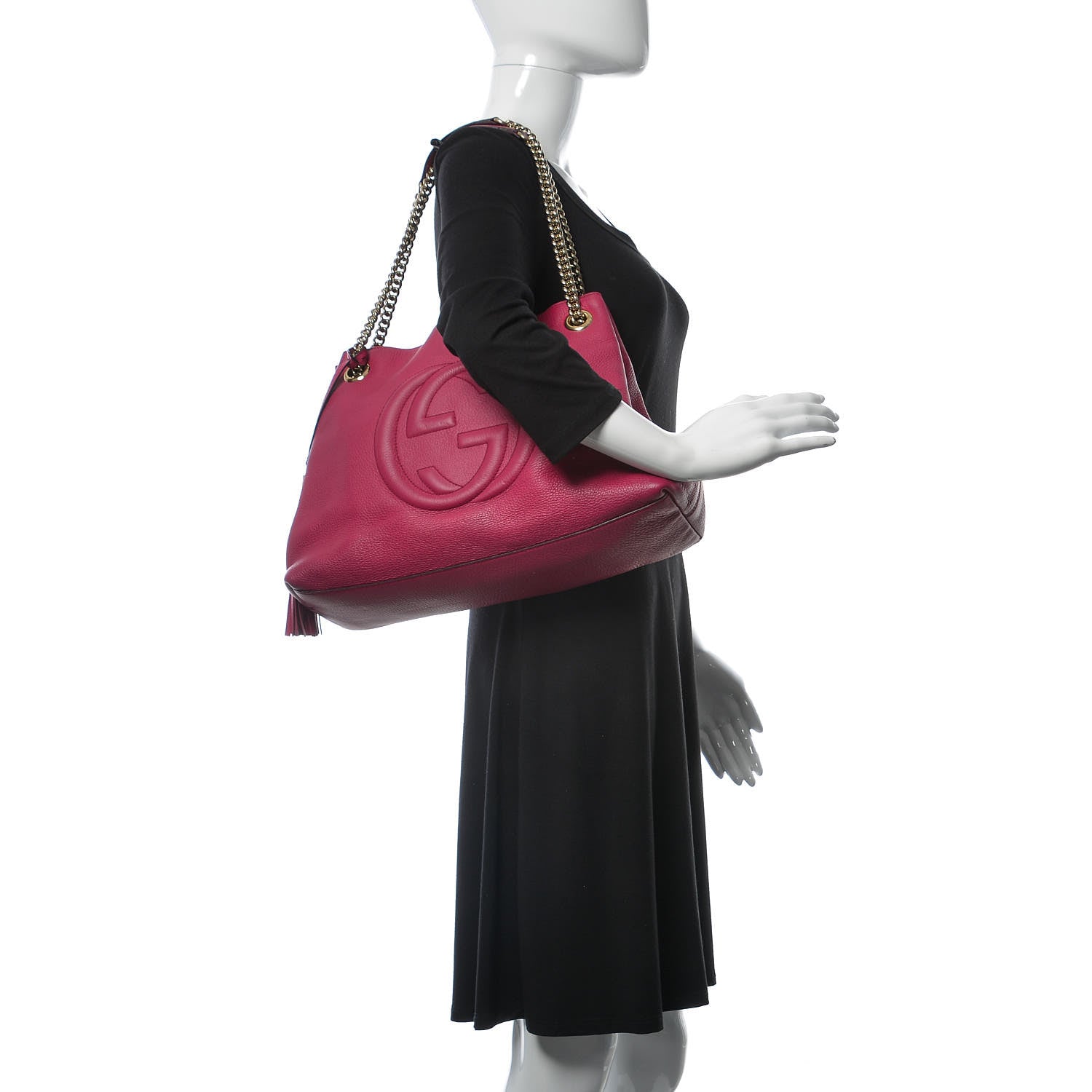 Gucci Cellarius Calfskin Medium Soho Chain Shoulder Bag Bright Bouganville 3 of 11