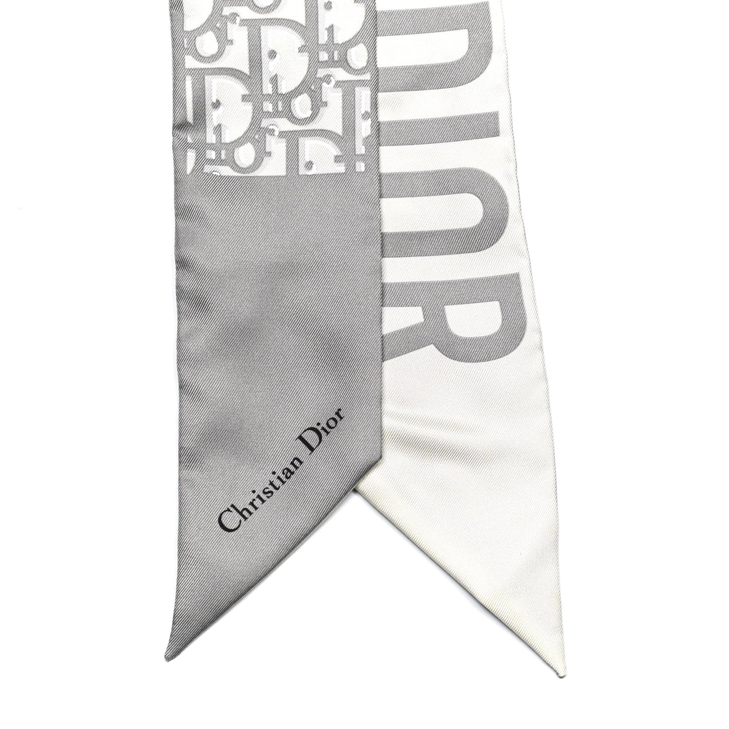 Silk Oblique Mitzah Scarf Grey