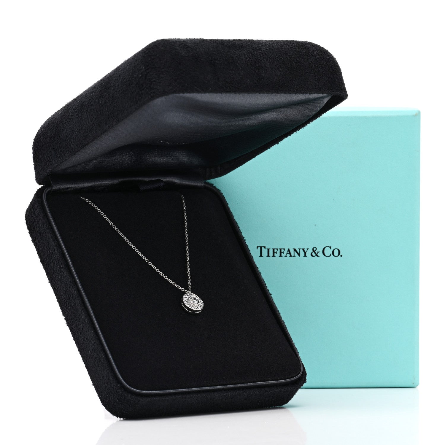 Tiffany Platinum Diamond .32ctw Circlet Pendant Necklace 6 of 6