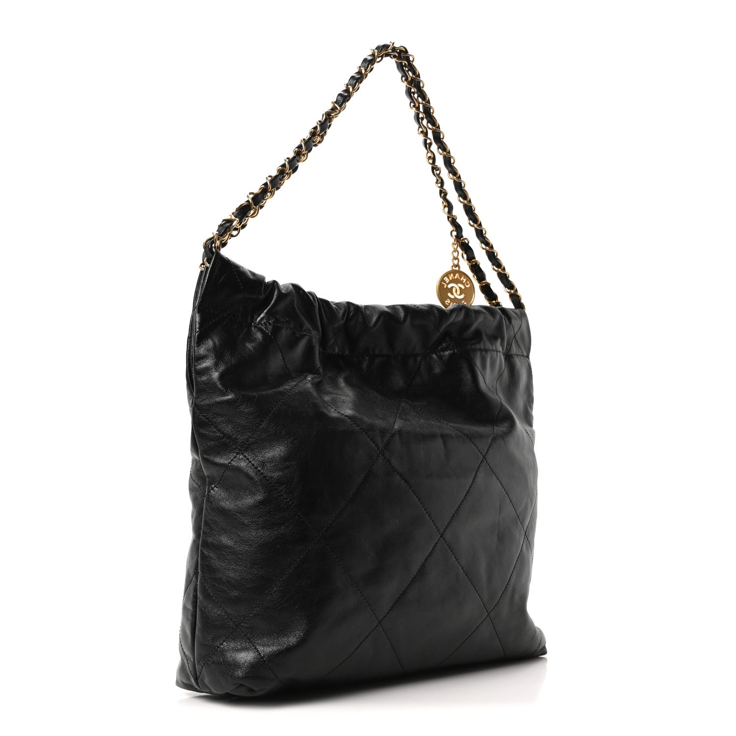 Chanel Shiny Calfskin Quilted Small Chanel 22 Black 4 of 11