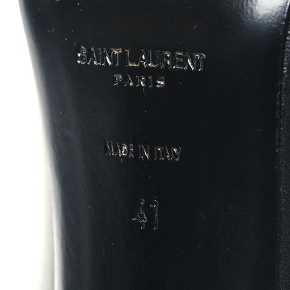 Saint Laurent Calfskin Mina Lace Up Platform Boots 41 Black 7 of 7