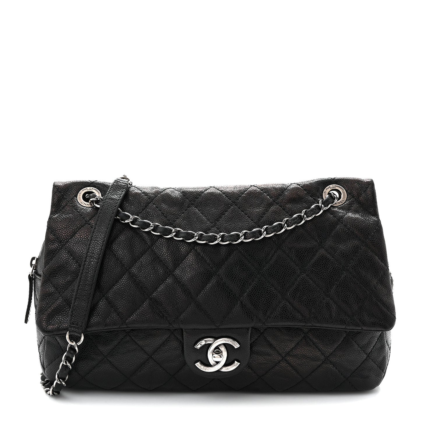 Caviar Quilted Jumbo Easy Flap Black