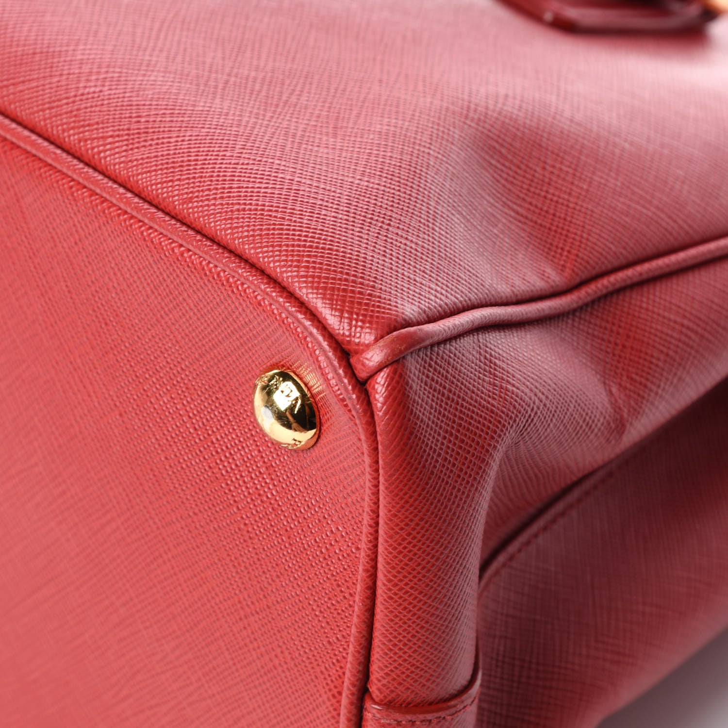Prada Saffiano Small Galleria Double Zip Tote Fuoco 16 of 20
