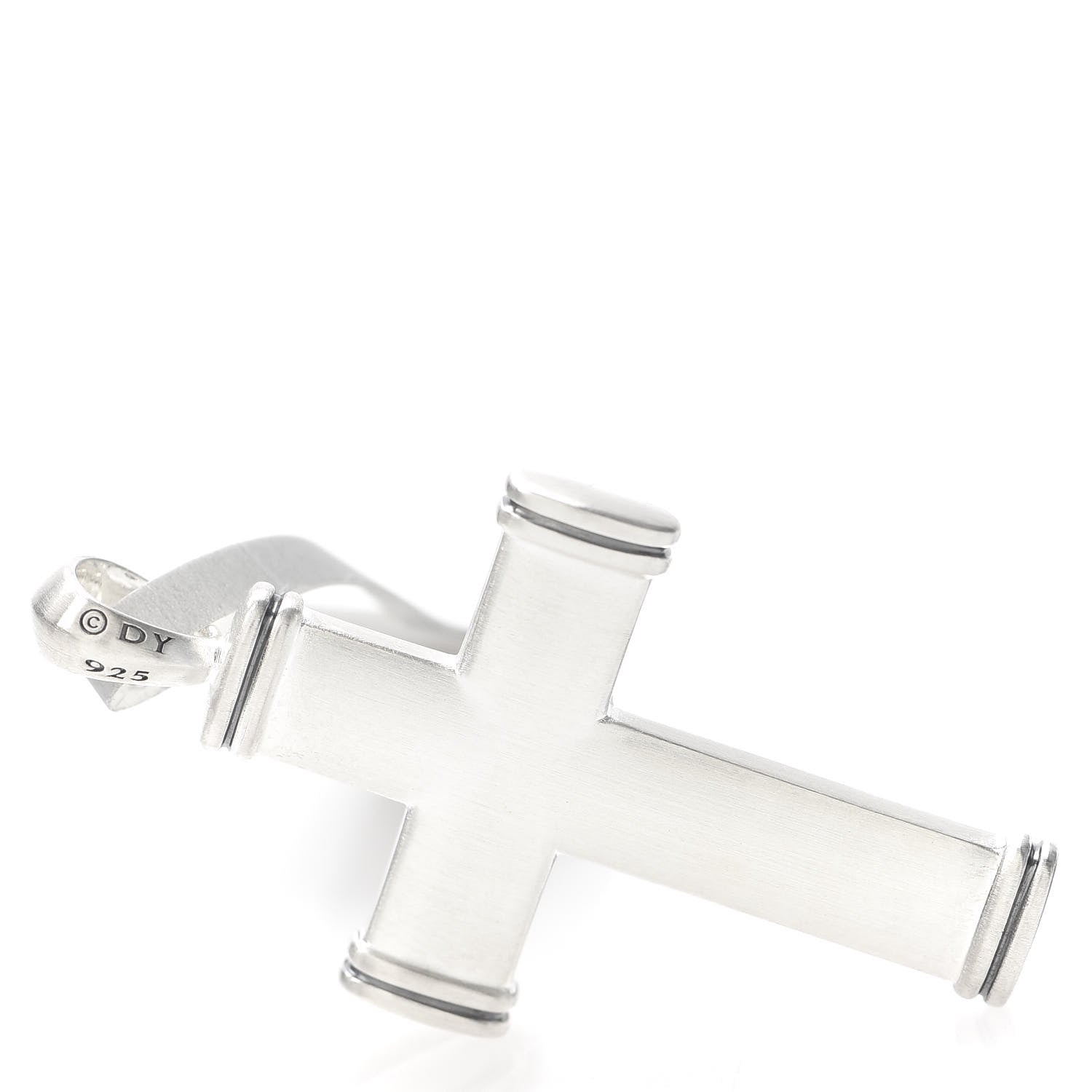 David Yurman Sterling Silver Black Diamond Streamline Cross Tag Pendant 3 of 3