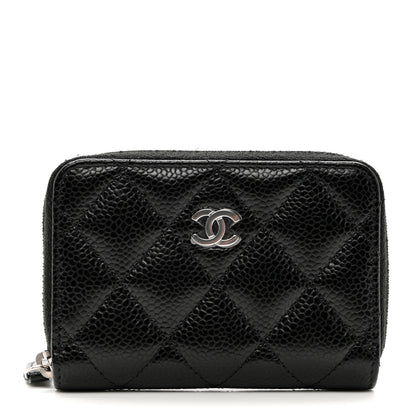 Chanel Caviar Quilted Zip Coin Purse Black 1 of 8