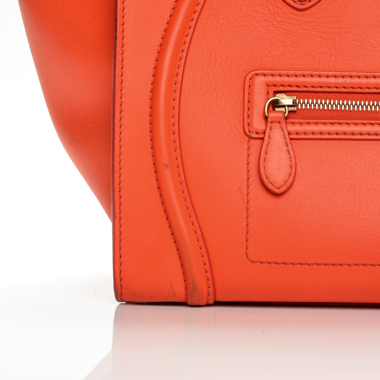 Smooth Calfskin Mini Luggage Bright Orange