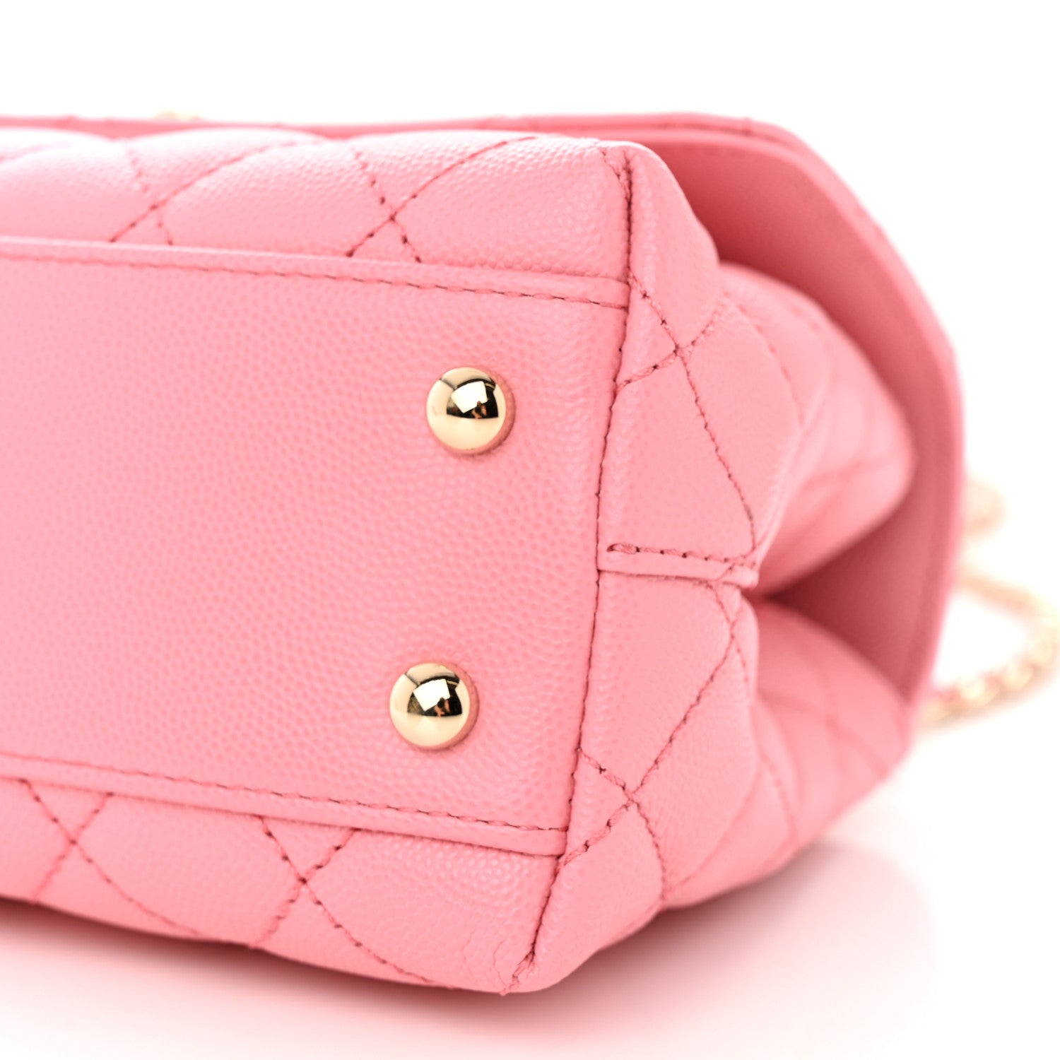 Chanel Caviar Quilted Mini Coco Chain Handle Flap Pink 10 of 11