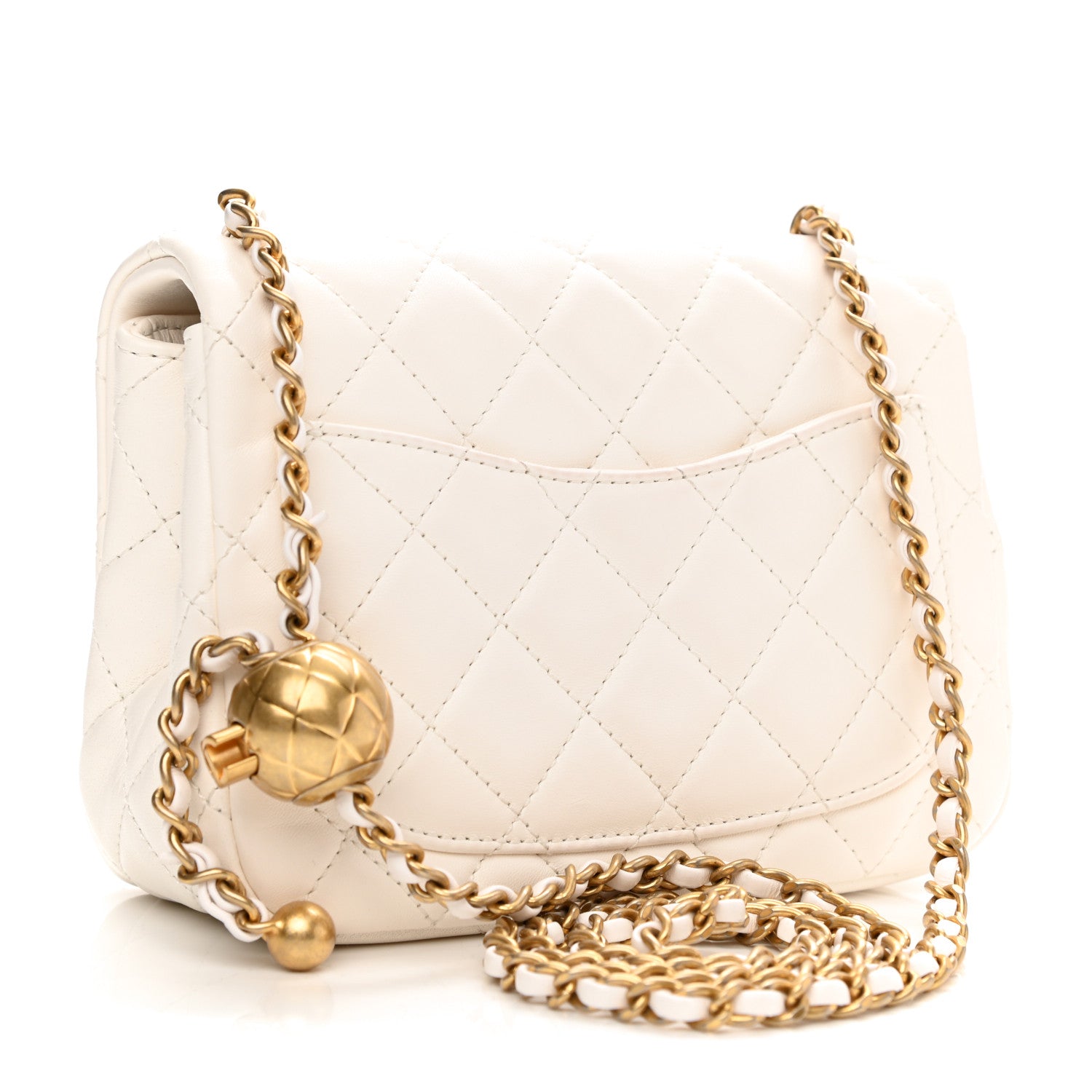 Chanel Lambskin Quilted Mini Pearl Crush Flap White 3 of 11